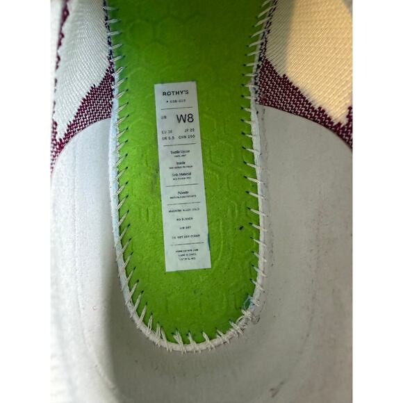 Rothy's Women's The Lace Up Sneaker Size 8 Plum Berry Bone Cream Lightweight - Picture 12 of 14